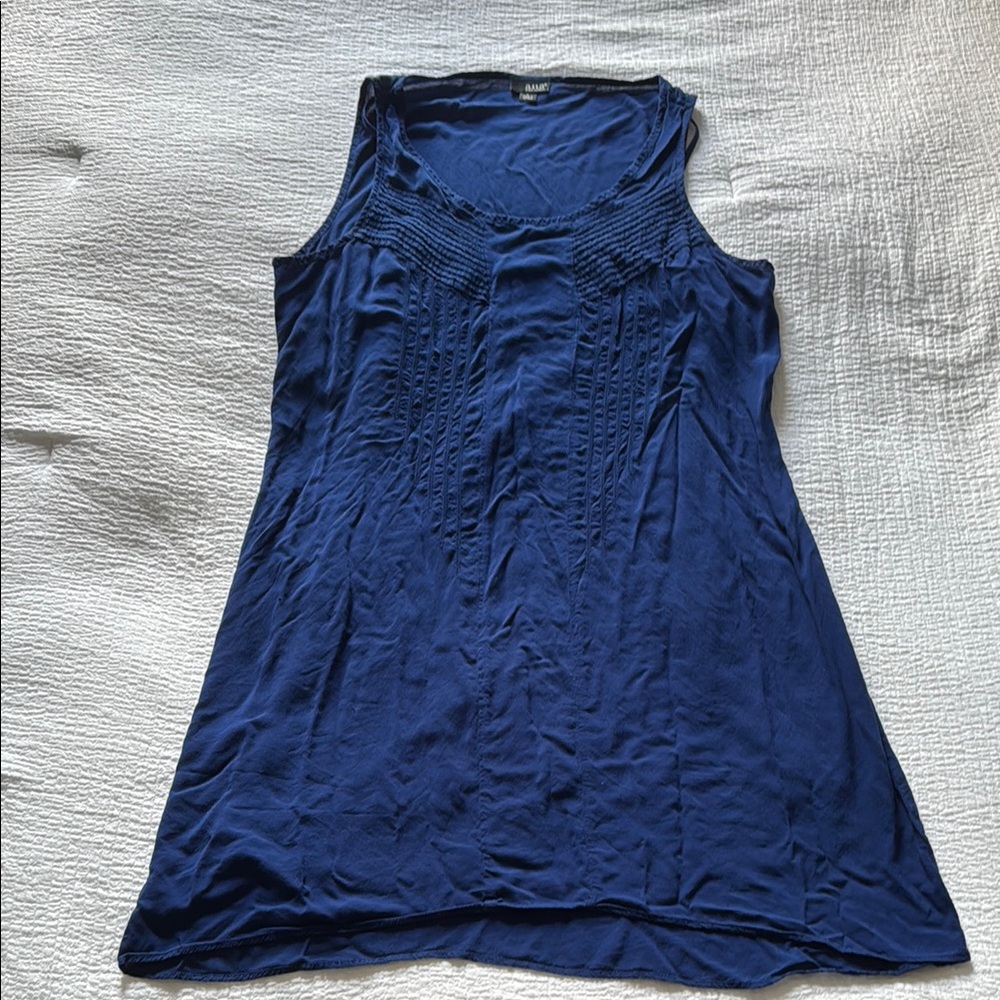 A. N. A. Pretty Royal Blue Summer Sleeveless Dress with a Slight High Low Hem